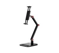 Escritorio portátil para monitor con base giratoria de 360°, soporte de escritorio para tablet 16 J9A1 para pantalla Ves, brazo de aluminio de pulgadas largas