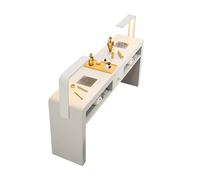 Escritorio profesional para manicura con colector de polvo y lámpara LED, ideal para el hogar, salón de belleza con cajones de almacenamiento para el cuidado de las uñas