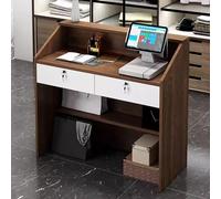 Escritorio recepcionista con cerradura con cajón, elegante mesa de recepción para oficina, salón de belleza, estaciones de pago, muebles modernos para espacios profesionales
