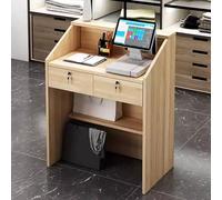 Escritorio recepcionista con cerradura con cajón, mesa de recepción moderna para oficina y salón de belleza, elegante estación de pago para espacios profesionales