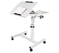 Escritorio rodante para laptop con ruedas y escritorio inclinable, mesa móvil sobre la cama para uso doméstico y de oficina
