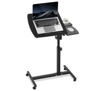 Escritorio rodante para laptop de altura ajustable, mesa sobre cama con 2 escritorios inclinables, escritorio móvil de pie, mesa auxiliar para el hogar, oficina, hospital