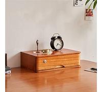 Escritorio rústico de madera maciza con cerradura y 1 cajón, ideal para oficina, hogar, escuela y almacenamiento de documentos, archivador elegante y funcional