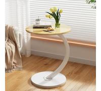 Escritorio sobre cama, mesa auxiliar en forma de C, mesita de noche de estilo industrial para espacios pequeños, perfecta para sala de estar u oficina