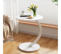 Escritorio sobre cama, mesa auxiliar en forma de C, mesita de noche de estilo industrial para espacios pequeños, perfecta para sala de estar u oficina