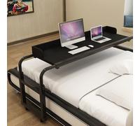 Escritorio sobre la cama con ruedas y parte superior giratoria para uso doméstico y hospitalario