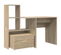 Escritorio Sonoma 131,5 x 50 x 106,5 cm | Madera compuesta, estantes integrados, almacenamiento versátil, montaje lateral adaptable, uso de oficina o salón