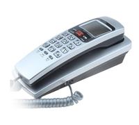 Escritorio telefónico con cable y soporte de pared con pantalla de llamadas, funciones de remarcación y consulta de último número para teléfono fijo de oficina y hogar