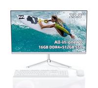 Escritorio todo en uno, PC de escritorio todo en uno, procesador Intel Quad-Core N5095, 16 GB de RAM, SSD de 512 GB, WiFi de doble banda 2.4/5.0 GHz y Bluetooth 4.2, Windows 11, incluye juego de