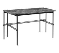 Escritorio TS 120 x 60 cm con Base Negro y Tapa de Mármol Emperador Gris