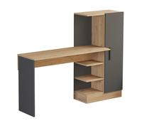 Escritorio varhalo con armario 120x153x40 cm - roble/antracita [en.casa]