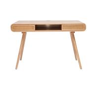 Escritorio vintage con almacenaje de madera clara y caña 120 cm OLYMPE