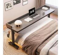 Escritorios, escritorios de Oficina,Escritorio for Ordenador,Escritorio con Ruedas, móvil, Mesa Larga de Altura Ajustable,Apto for dormitorios,Escritorio for Trabajar de pie o Sentado(Gray,150cm)