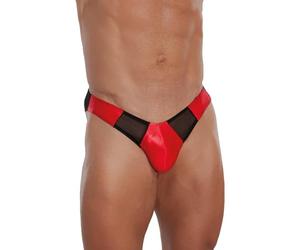 Escritos de los hombres Softline atractivas con una malla transparente, en rojo y negro, color: rojo, tamaño: M/L