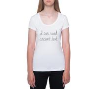 Escritura A Mano Que Puedo Leer Antigua Camiseta De Manga Corta Blanca con Cuello Redondo para Mujer T-Shirt Short Sleeve White Crewneck tee For Women
