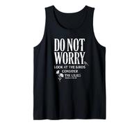 Escritura Cristiana Mateo 6:26 Versículo de la Biblia Do Not Worry Camiseta sin Mangas