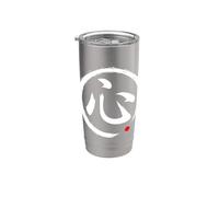 Escritura de caracteres de palabra japonesa "corazón" Vaso térmico de acero inoxidable de doble pared