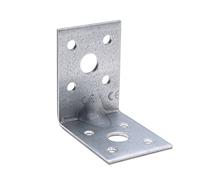 Escuadra 90mm de 90 Grados con Сostilla de Refuerzo de Acero Inoxidable en Forma de L 90x50x50x2mm Zinc Finished for Wood Cabinets Furniture Brace Shelf Supporter (Paquete de 10)