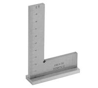 Escuadra Carpintero 100x70mm, Regla de Ángulo Recto de 90 Grados con Base y Escala DIN 875, Escuadra de Solapa de Acero Inoxidable para Maquinista Carpintero Laboratorio Madera Mecanizado