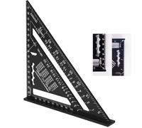 Escuadra Carpintero, Regla Triangular Métrica de Aluminio, Cuadrado de Carpintero de Aleación de Aluminio, Metalicas Carpintero Herramienta de Medición Herramientas para Madera Multifunción (Negro)