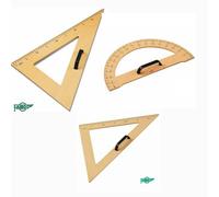 Escuadra+cartabÓn+semicirculo encerado pack 3 piez