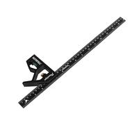 Escuadra combinada Faithfull Prestige de aluminio negro de 400 mm (16 pulgadas): herramienta multifuncional de medición y trazado con nivel de burbuja y trazador para carpintería y metalurgia