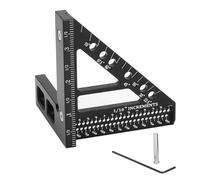 Escuadra de carpintería de aleación de aluminio, herramienta de medición de múltiples ángulos 3D con marcas grabadas con láser para carpinteros, ingenieros, entusiastas del