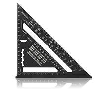 Escuadra de Carpintería Métrico 7 Pulgadas,Aleación de Aluminio,Regla Triangular Herramienta de medición para Carpintero (negro)