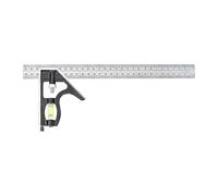 Escuadra de Carpintería - Regla transportadora de medición | Escuadra de ebanista ajustable de acero inoxidable | para manitas y profesionales de la madera, de la electricidad y del metal