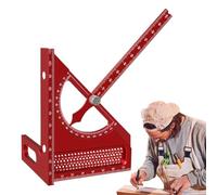 Escuadra De Carpintería,Regla Triangular De Aleación De Aluminio Y Transportador | Transportador Antideslizante Ergonómico, Herramientas De Construcción Inoxidables Para Carpintería De Armarios