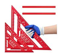 Escuadra de carpintero, 2 piezas (180 mm y 300 mm / 7"-12") - Herramienta de precisión para ángulos rectos, escuadra de carpintero de metal para mediciones precisas de 45° y 90°, con pasador plano.