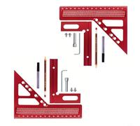 Escuadra de carpintero 3D con regla triangular de dibujo con pines (paquete de 2)