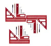 Escuadra de carpintero 3D con regla triangular de dibujo con pines (paquete de 3)