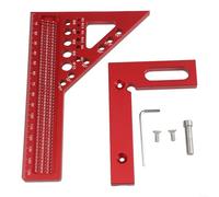 Escuadra de carpintero 3D con trazador de grados, regla multiángulo de aleación de aluminio para un marcado rápido y preciso de ángulo de 0 a 90 grados con agujeros de guía de pin