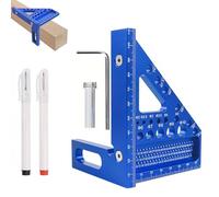 Escuadra de Carpintero 3D, Herramienta de Medición Multiángulo de Aleación de Aluminio 3D, Herramienta de Medición de Ángulos de 22,5 a 90 Grados, Escuadra Multifuncional for Ingenieros(Blue)