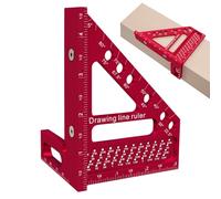 Escuadra de carpintero multiángulo, regla de escritura de agujero cuadrado, aleación de aluminio, calibre de marcado de ángulo de 22,5 a 90 grados para manualidades, carpintería, ingeniería, dibujo y