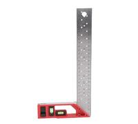 Escuadra de carpintero para enmarcar, escuadra de carpintería de acero inoxidable con burbujas de nivel Regla de ángulo recto en forma de L Escuadra de carpintero para ingeniería