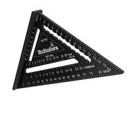 Escuadra de comprobación 5 en 1 de 180mm I Hultafors I De mecanizado CNC a partir de aluminio I Escuadra de carpintero para marcado, medición y dibujo I Incl. tabla de conversión I 257010