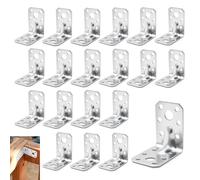 Escuadra de fijación 20 piezas 53×53×35mm Escuadra inox acero galvanizado, escuadras metal 90 grados reforzada pesada, escuadras perforada Escuadraes ángulo recto multiusos construcción proyectos DIY