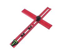 Escuadra en T ajustable - Regla de posicionamiento de perforación de aleación de aluminio, herramienta de plantilla de hardware de gabinete, herramientas de clavija, guía de taladro de agujero de