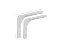 Escuadra Estanteria Soporte de estante triangular | 2 piezas, triángulo de acero negro, soporte de pared for construcción de estantes de muebles de bricolaje(6 Inch-White)