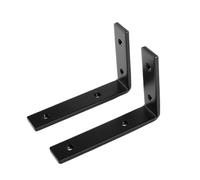 Escuadra Estanteria Soporte for estante en forma de L | 2 unidades, forma de L de 90 grados, tono plateado y negro for soporte de estante de madera(100x150x30mm Black)