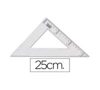 Escuadra liderpapel 25 cm plastico cristal