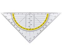 Escuadra liderpapel geometria 16 cm plastico cristal con pestaña de sujeccion - ES10