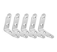 Escuadra Metalica Código de esquina en forma L acero inoxidable con tornillos, soporte partición ángulo recto, conector estable for muebles madera para Estantes(5Set-4x4cm)
