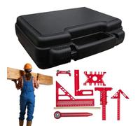 Escuadra Para Medición | Juego de 9 Piezas de Herramientas de Medición para Carpintería,Kit De Escuadra Angular De Precisión | para Proyectos de Carpintería Construcción Hogar Garaje