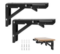 Escuadras Abatibles,2 PCS Estanterias Pesado Plegables Soporte Estantería Plegable Negro Bisagras Abatibles Escuadras Metalicas Escuadras Abatibles con Tornillossado