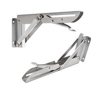 Escuadras Abatibles 30cm, 2PCS Escuadra Plegable Mesa, Soporte Estante Plegable Pared 300mm, Soporte Metalicas Grandes, Escuadras Estanterias Pesado Abatible (Plata-30CM)