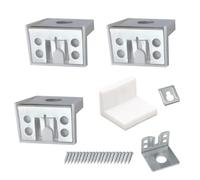 Escuadras Blancas 4 PCS Soporte de Armario Ajustable para Tornillos 5 x 4.6 x 3.5 cm Escuadra de Fijación con Tapa de Plástico Soporte para Mueble de Pared Escabroso Para Armarios y Guardarropas