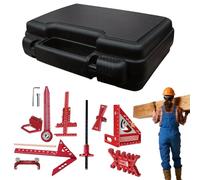 Escuadras de Carpintería - Juego De 10 Piezas De Herramientas De Medición Para Carpintería,Kit de Escuadra Rápida Multifuncional | para Suelos Muebles Hogar Taller Exteriores Industria